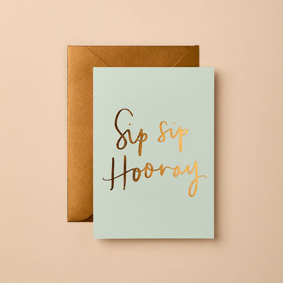 Sip Sip Hooray (Mint) Greeting Card