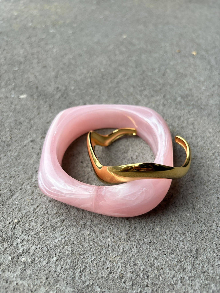 Angular Cuff Bangle in Pink