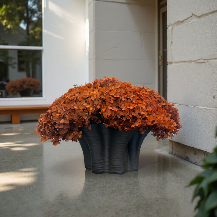 Preserved Burnt Orange Hydrangea in Gabriella Vessel