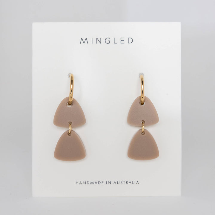 Freya Huggie Dangle - Taupe Earrings