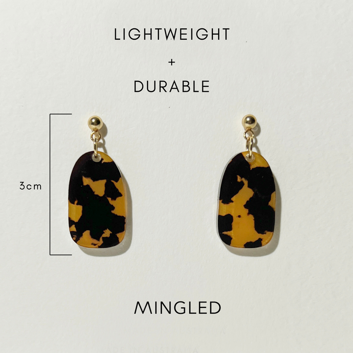 Clio Minimalist Earrings - Tortoise Shell