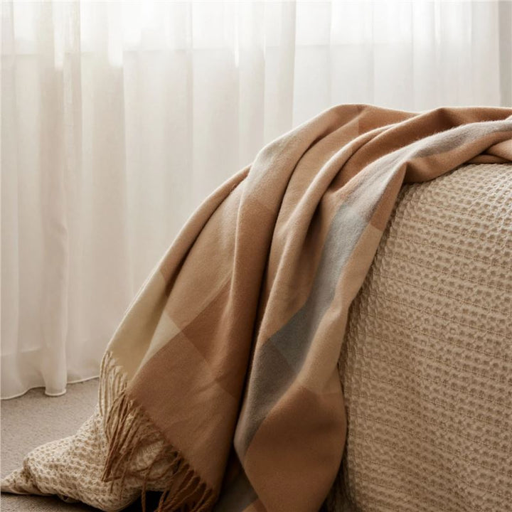 Harley Charcoal and Neutral Check Throw