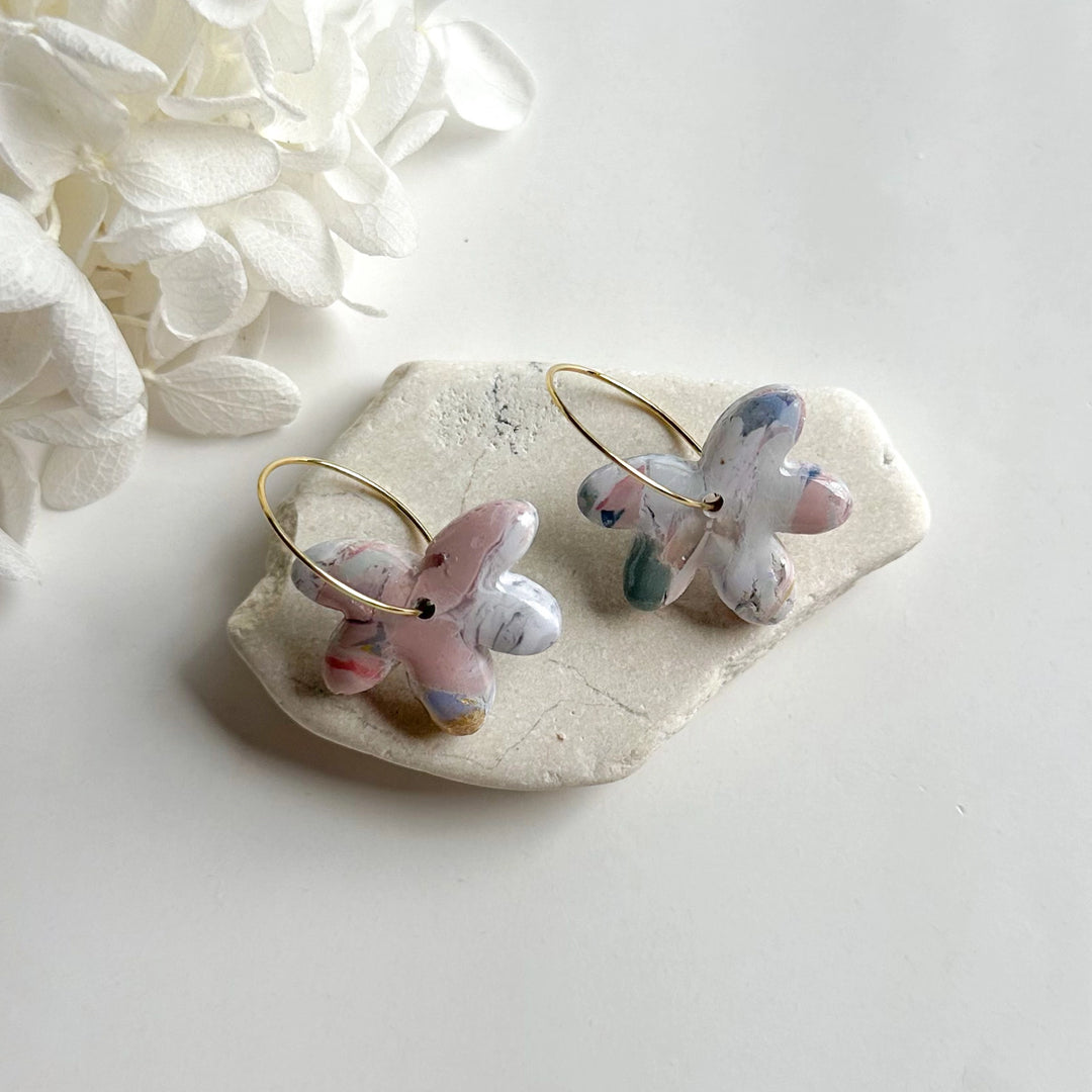 Floral Hoops Earrings