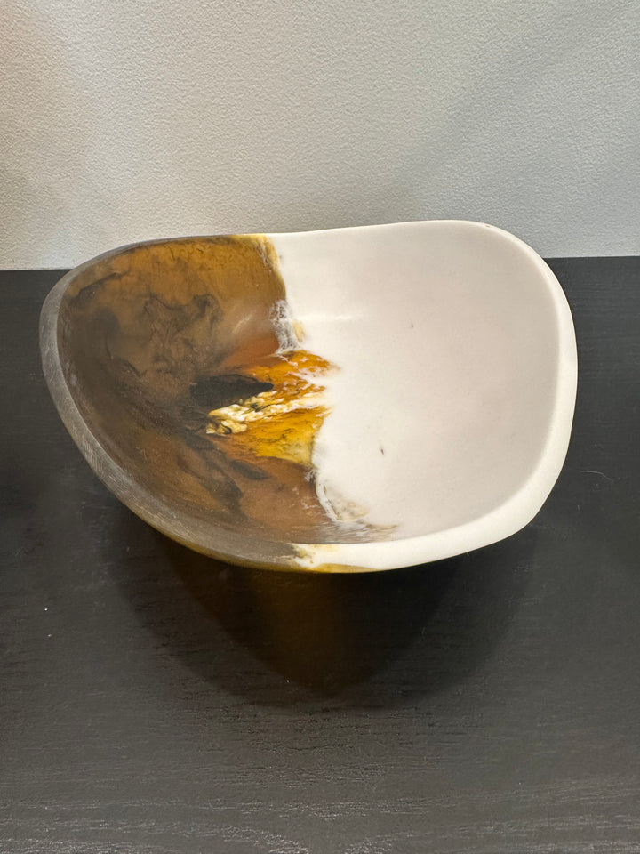 Resin Brown and White Bowl