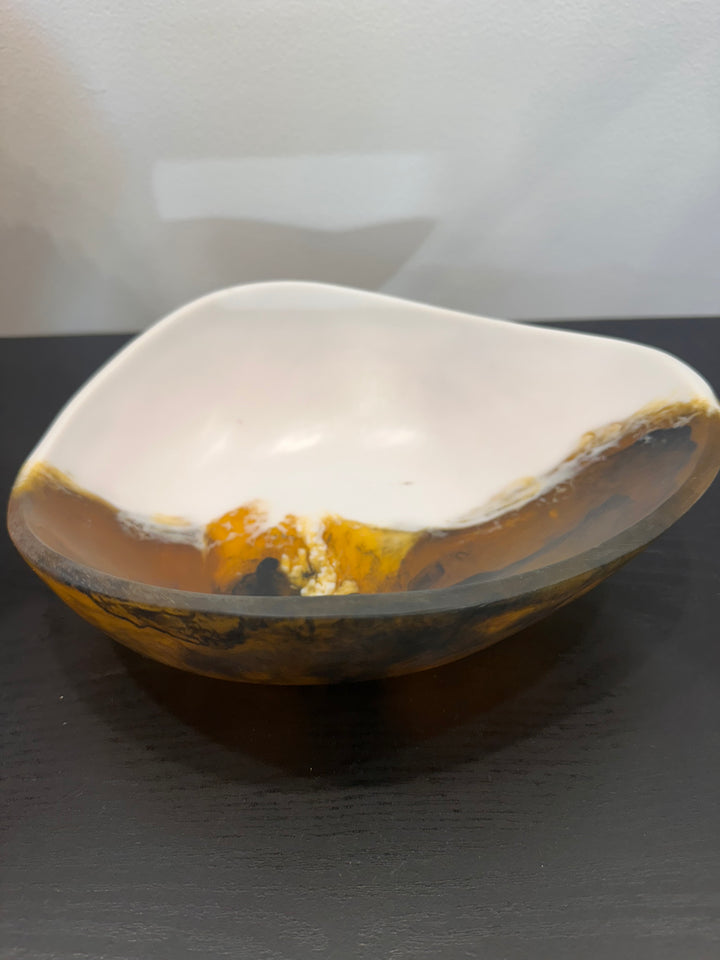 Resin Brown and White Bowl