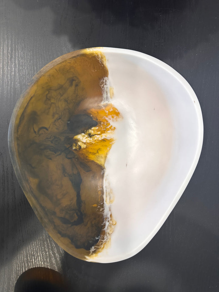 Resin Brown and White Bowl