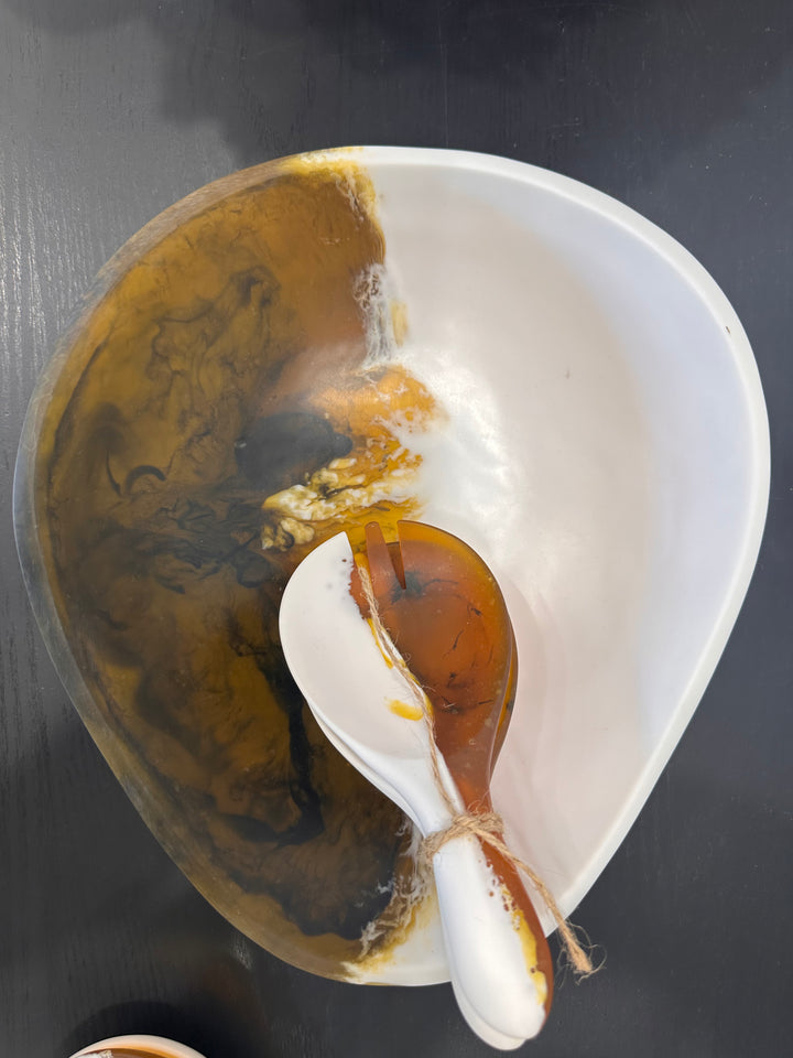 Resin Brown and White Bowl