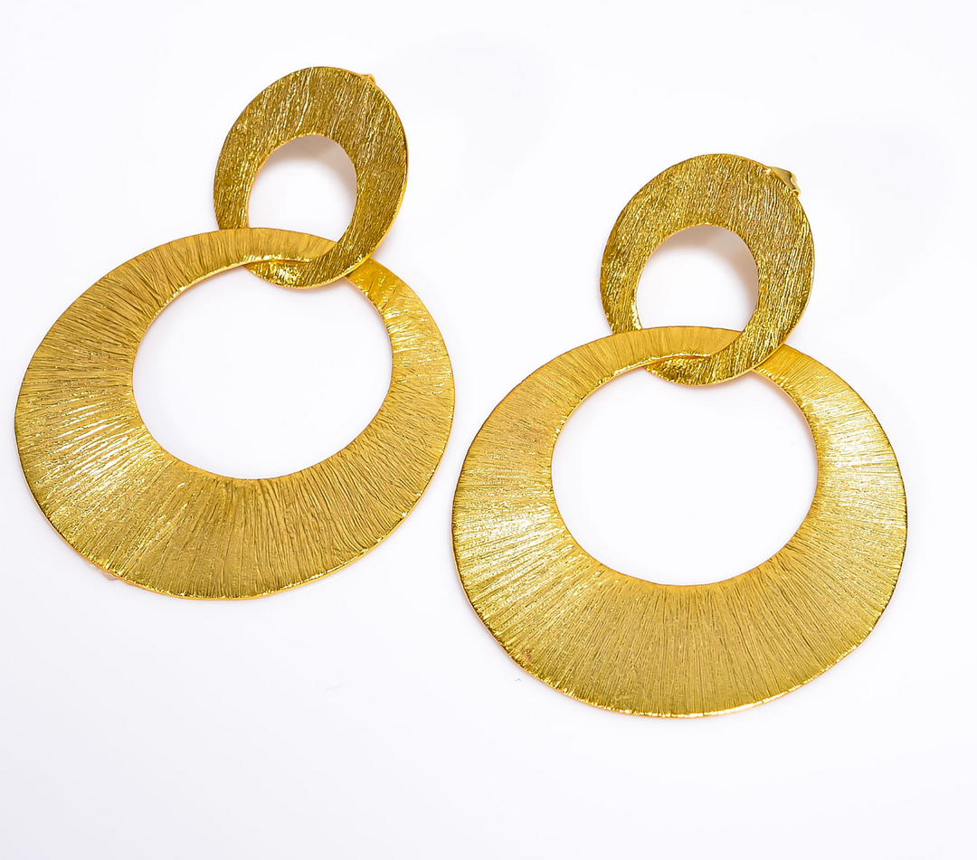 18k Gold Plated Brass Double Looped Earrings