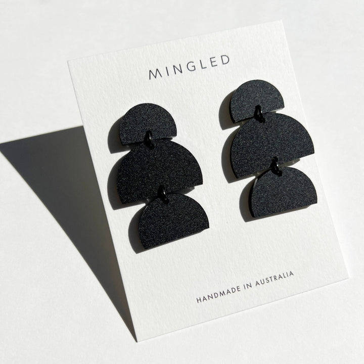 Izzy - Matte Black Dangle Earrings