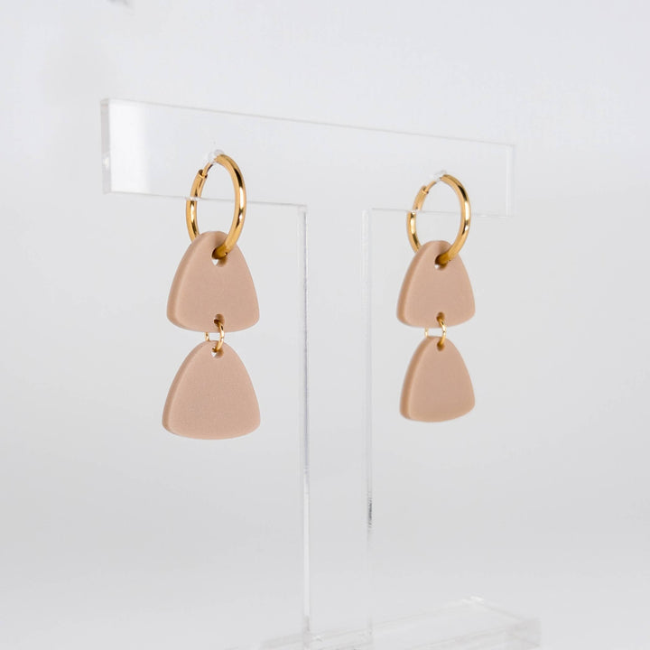 Freya Huggie Dangle - Taupe Earrings