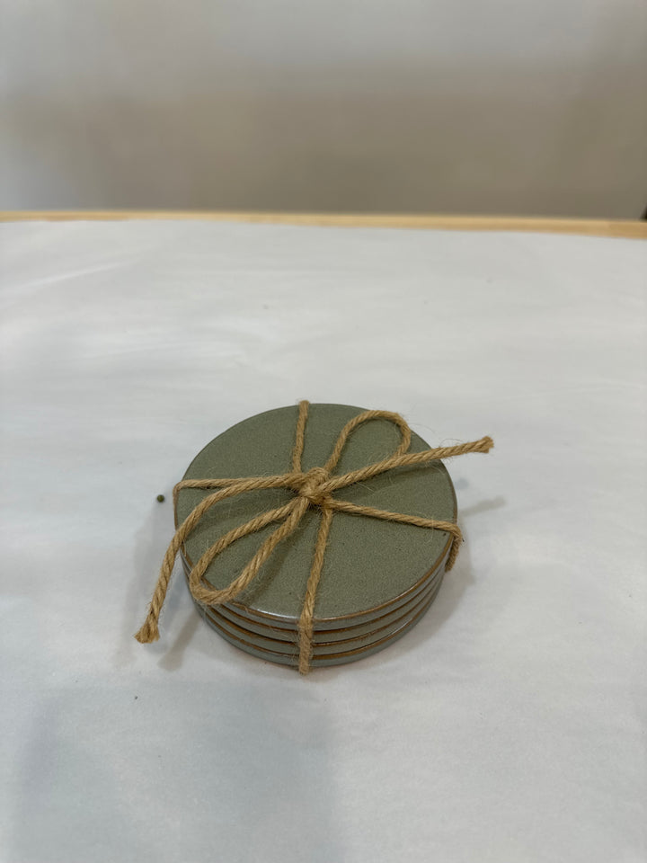 Ceramic Green Coaster Set