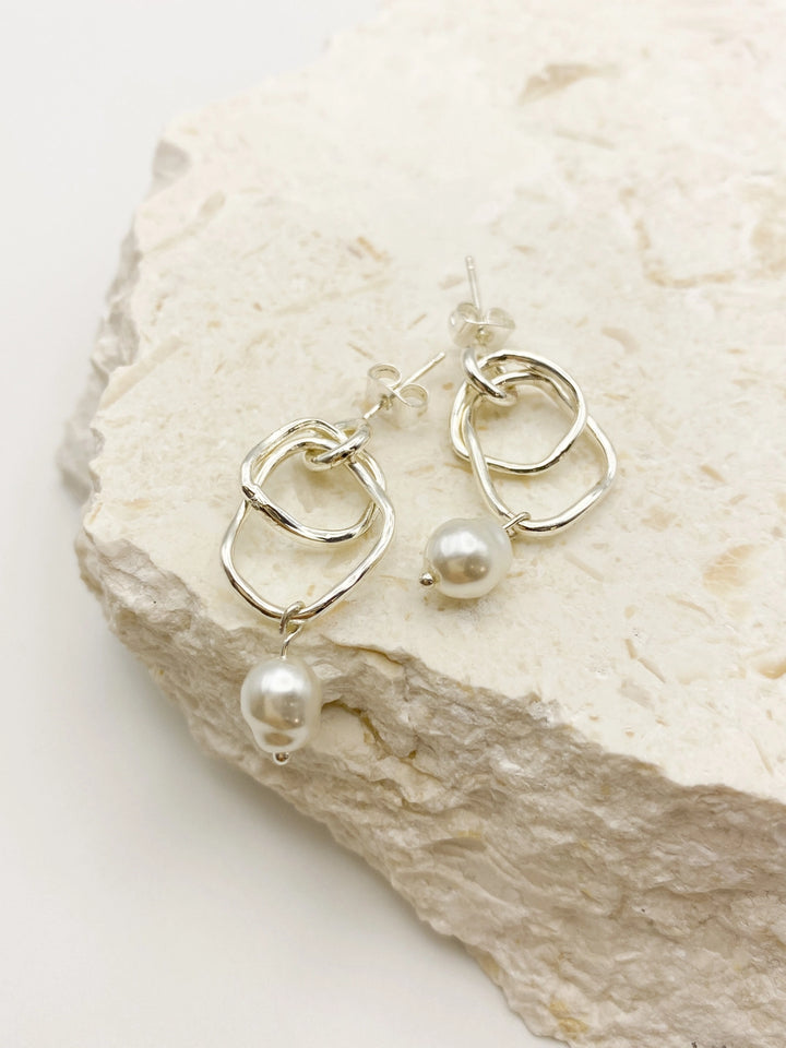 Dionne Sterling Silver Plated Pearl Earrings