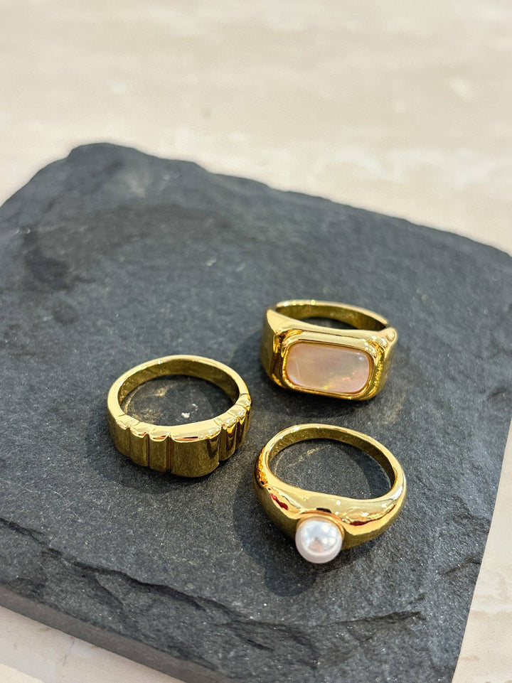 18K Gold Plated Daily Stacker Rings 3set