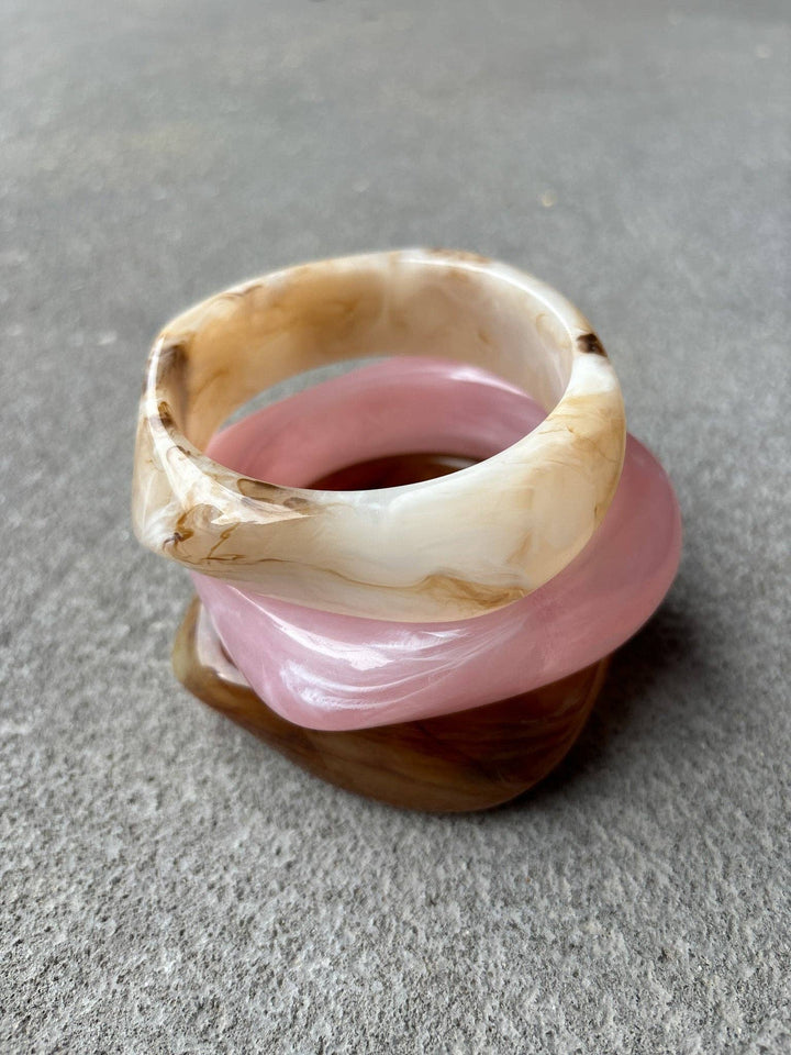 Angular Cuff Bangle in Pink