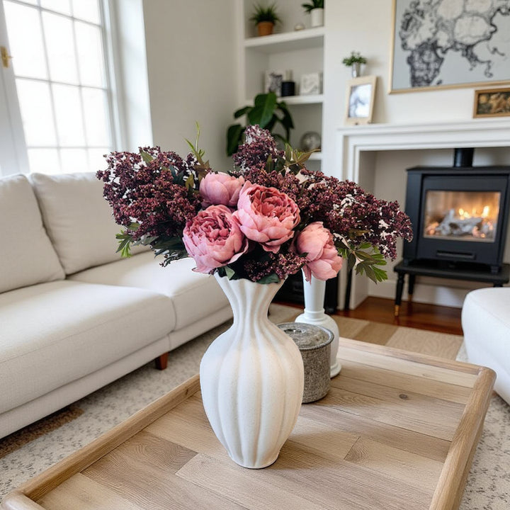 Pink Peony and Burgundy Pepper Berry Sprays