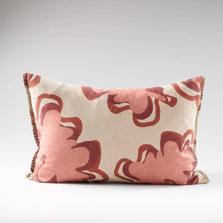 Gidget Linen Cushion - Natural/Rose
