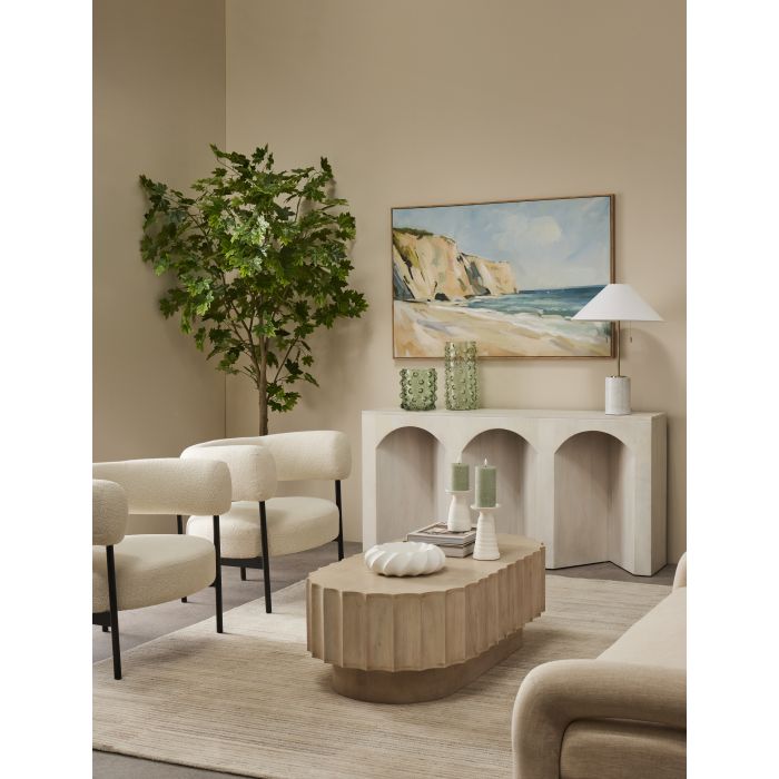 Amalfi Hughe LED Flickering Pillar Candle Rustic Green 7.5x7.5x10cm