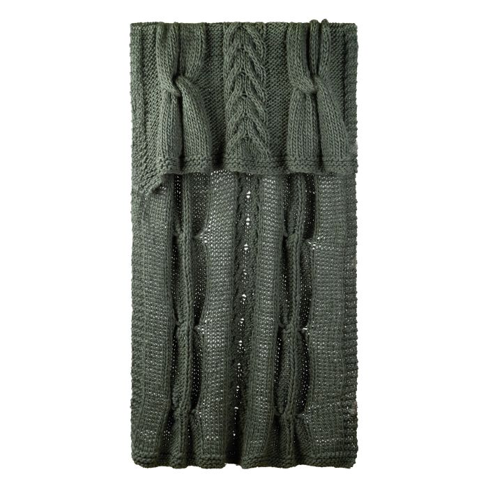 Hamish Hand Knitted Throw Dark Green 180x130cm
