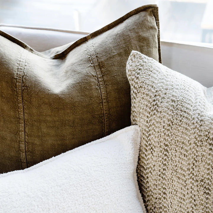 Luca Linen Cushion - Olive