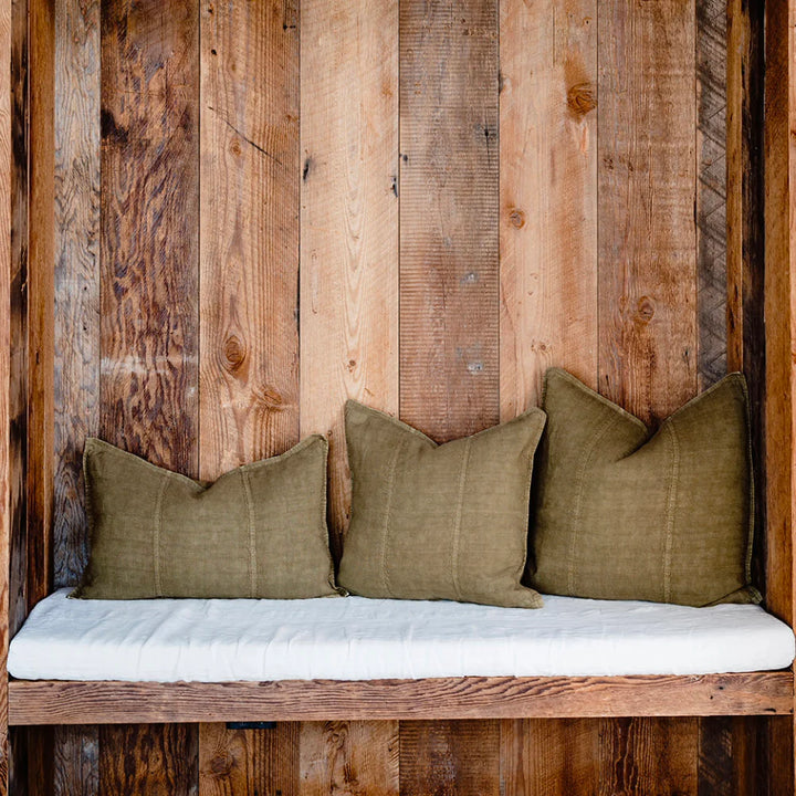 Luca Linen Cushion - Olive