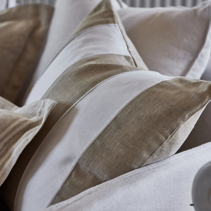 Riley White / Linen Patch Cushion