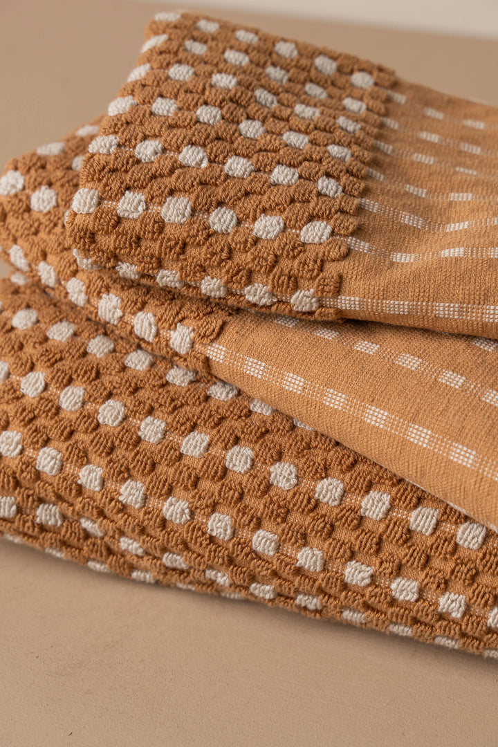 Chickpea Bath Sheet Collection - Terracotta/Stone