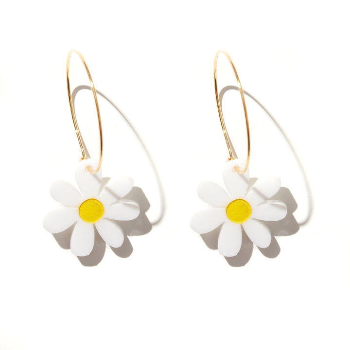 Mini Daisies // select colour: Pink with red / Gold Hoop