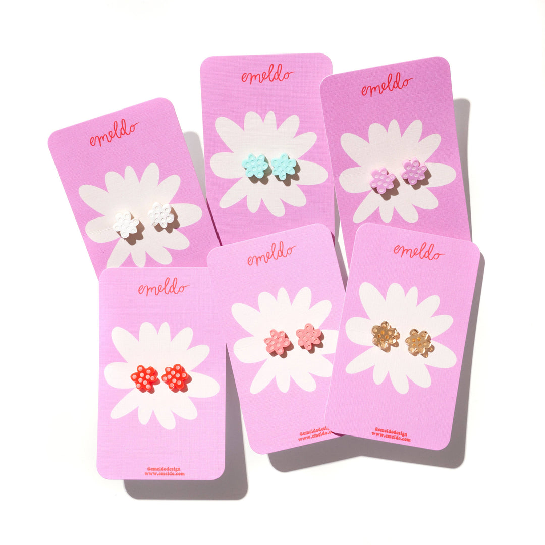 Flower Studs // select colour: Moss green