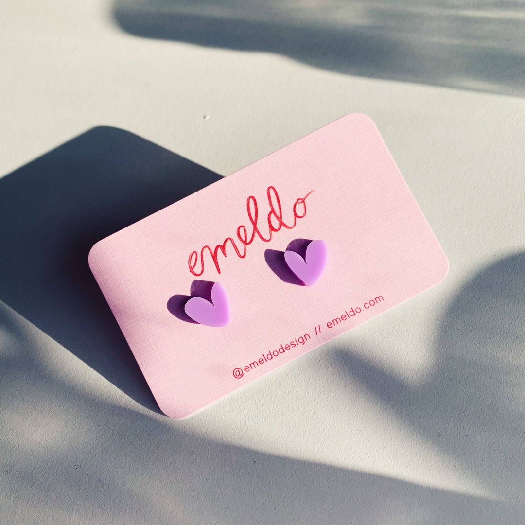 Heart Studs // Select Colour: Gold Fine Glitter