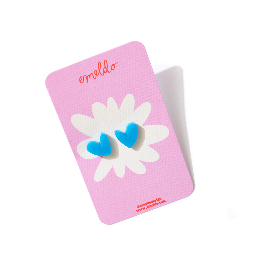 Heart Studs // Select Colour: Plain Pale Pink