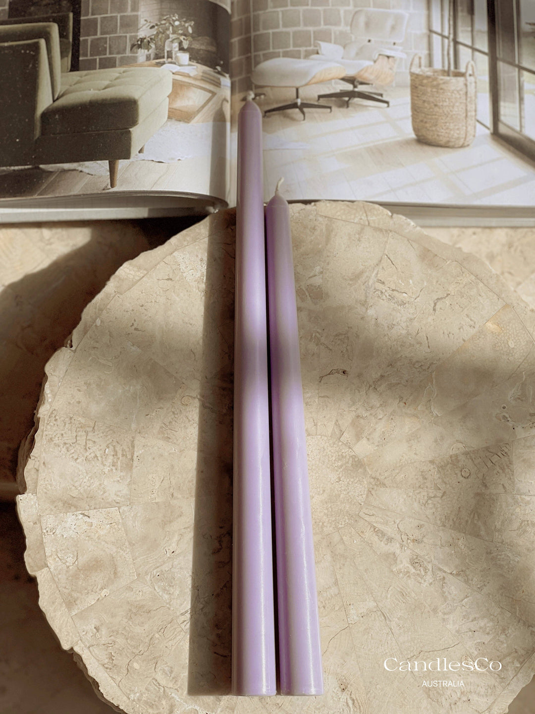 Simple Taper Candle: Khaki / Unscented / 25.5cm