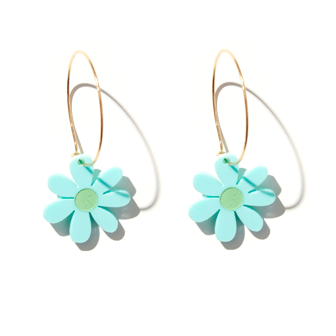 Mini Daisies // select colour: Pink with red / Gold Hoop