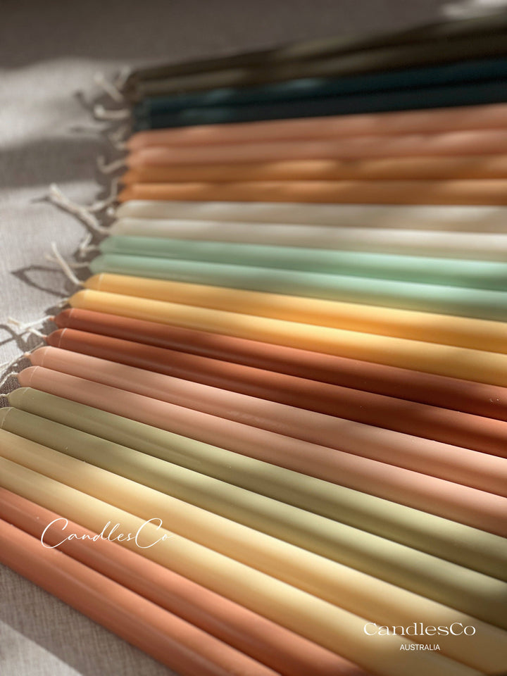 Simple Taper Candle: Olive / Unscented / 25.5cm