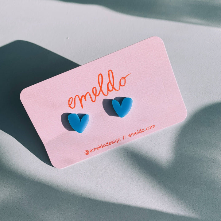 Heart Studs // Select Colour: Gold Fine Glitter