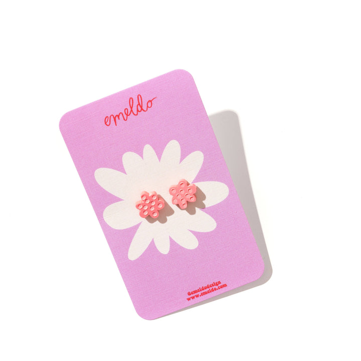 Flower Studs // select colour: Neon red