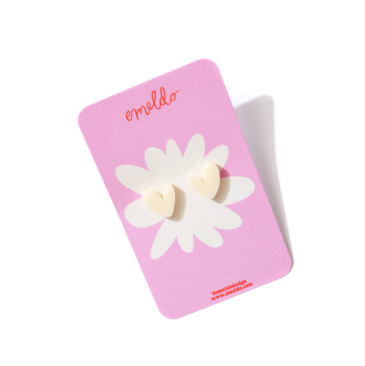 Heart Studs // Select Colour: Cream