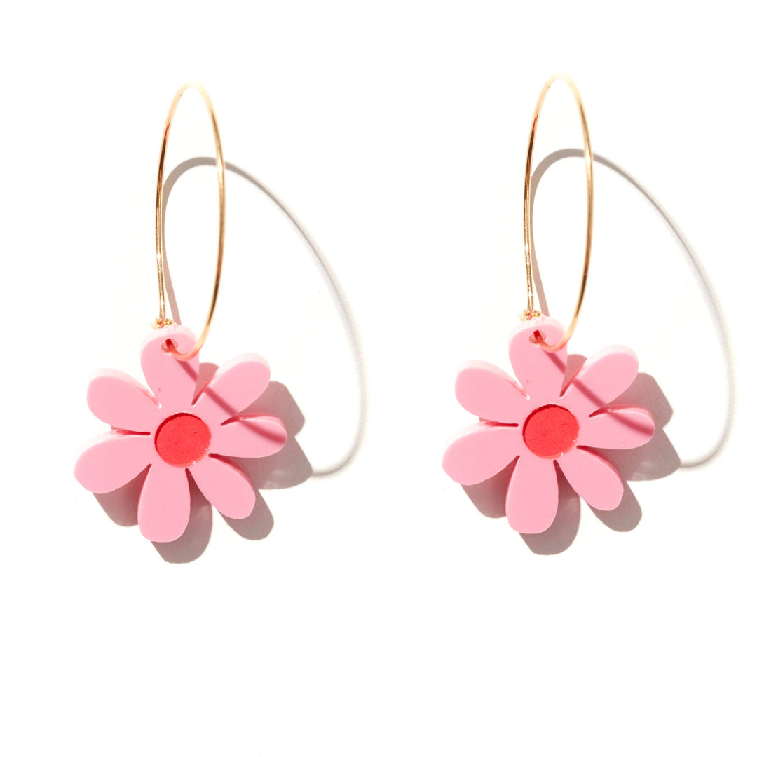 Mini Daisies // select colour: Mint with green / Silver Hoop