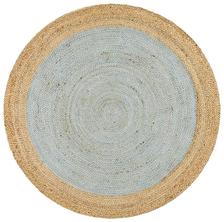 Atrium Round Natural and Light Blue