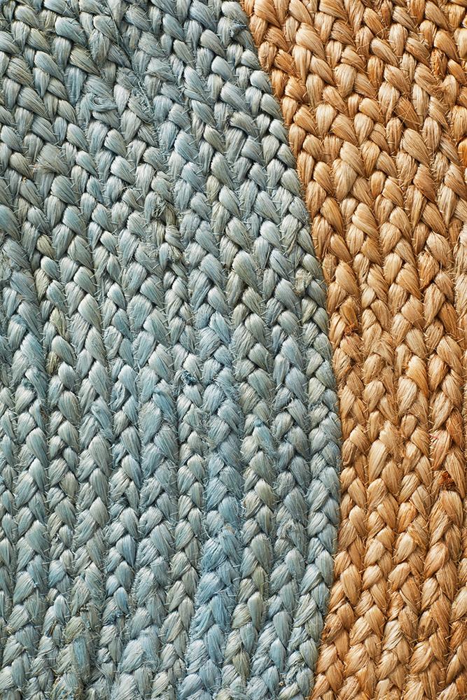 Atrium Round Natural and Light Blue