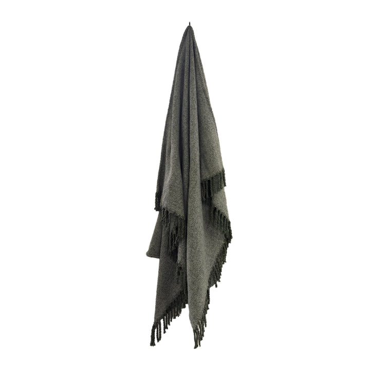 Alba Faux Mohair Throw - Sage Green