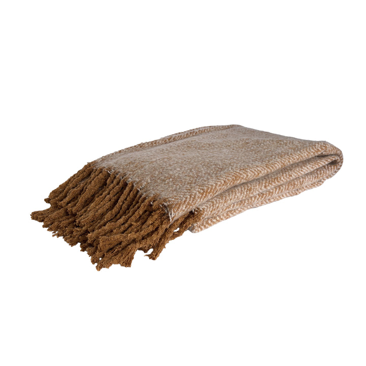 Alba Faux Mohair Throw - Toffee