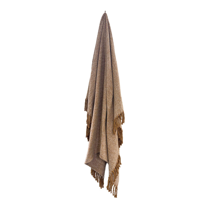 Alba Faux Mohair Throw - Toffee