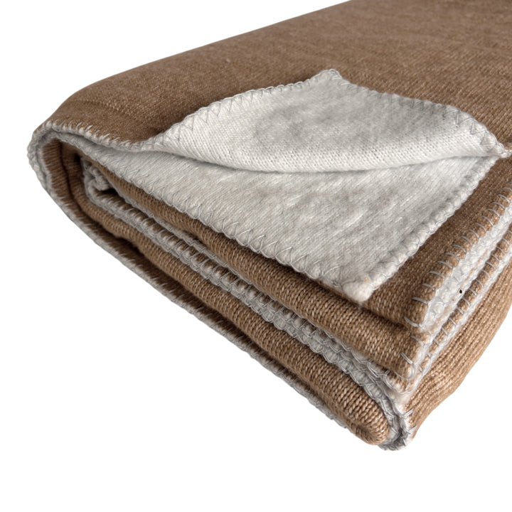 Atelier Blanket Throw - Brown & White