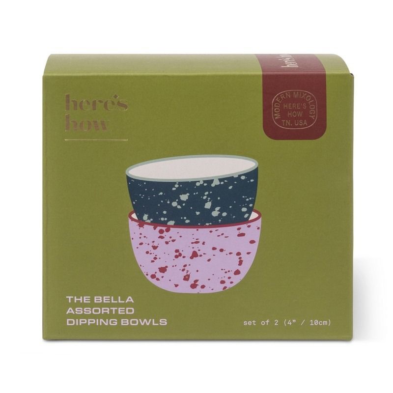The Bella Set of 2 Dipping Bowls - Navy and Lilac