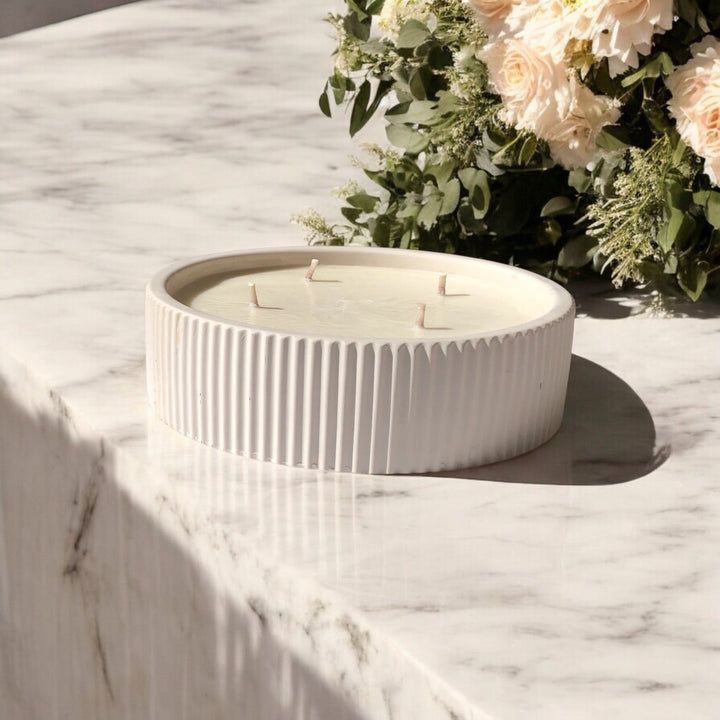 Luxury Fluted Concrete Candle