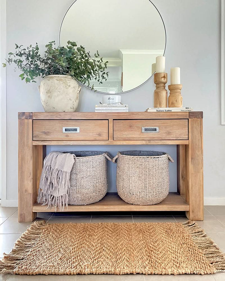 HERRINGBONE JUTE MAT - NATURAL