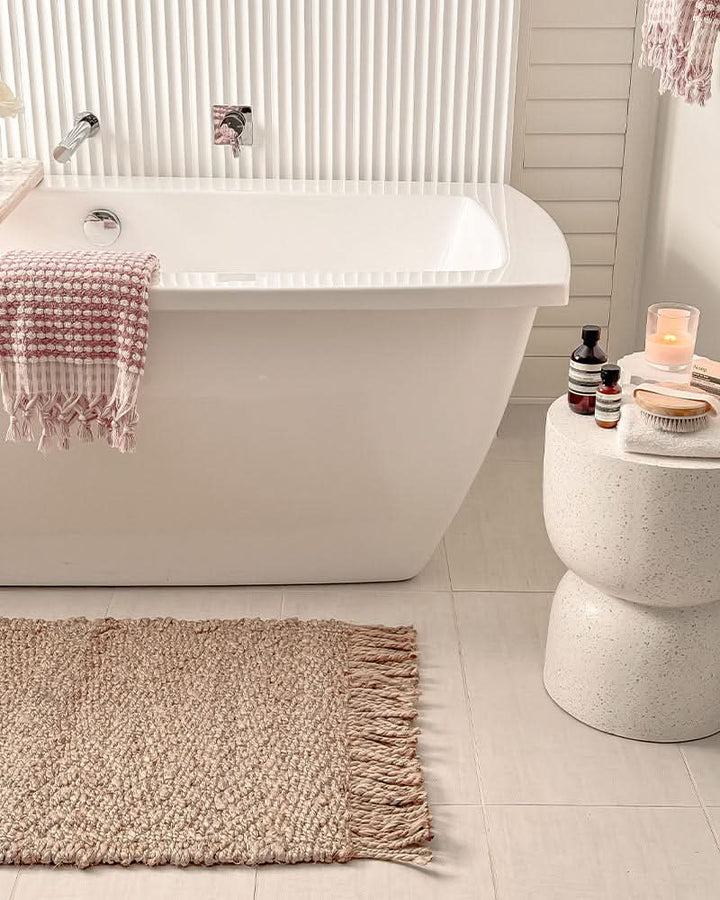 HERRINGBONE JUTE MAT - NATURAL
