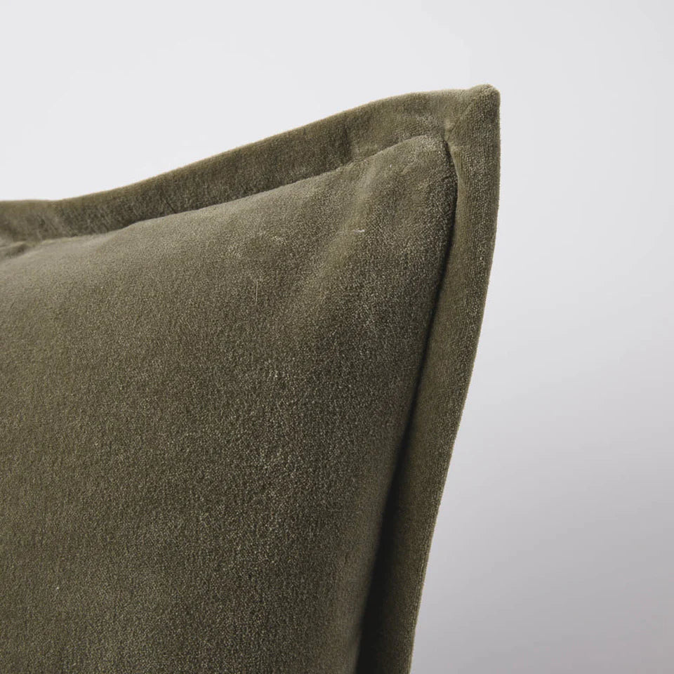 Evelyn Velvet Long Lumbar- Olive