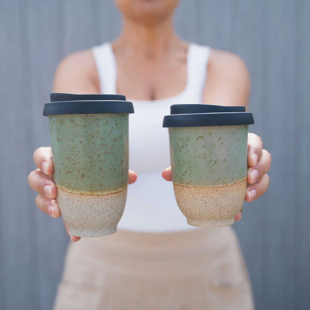 Forest Moss Ceramic Travel Cup