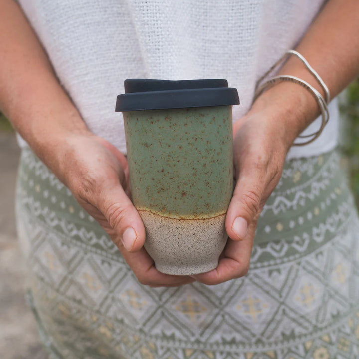 Forest Moss Ceramic Travel Cup